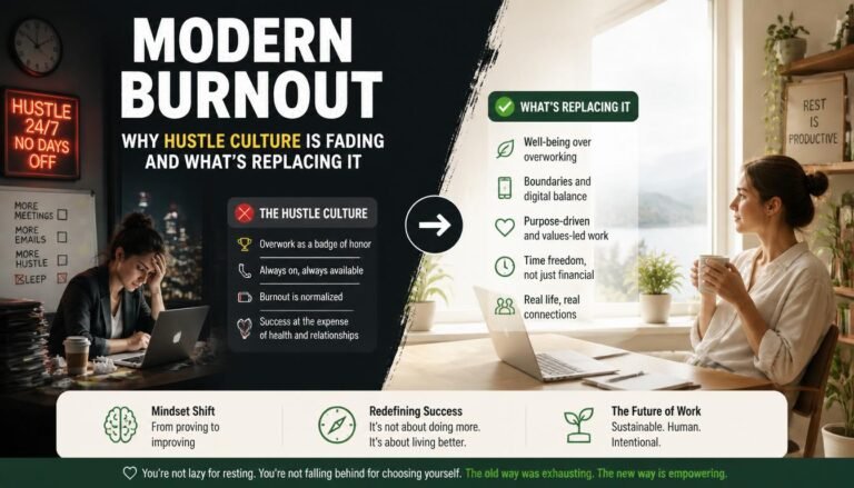 Modern Burnout: Why Hustle Culture Is Fading and What’s Replacing It Modern Burnout
